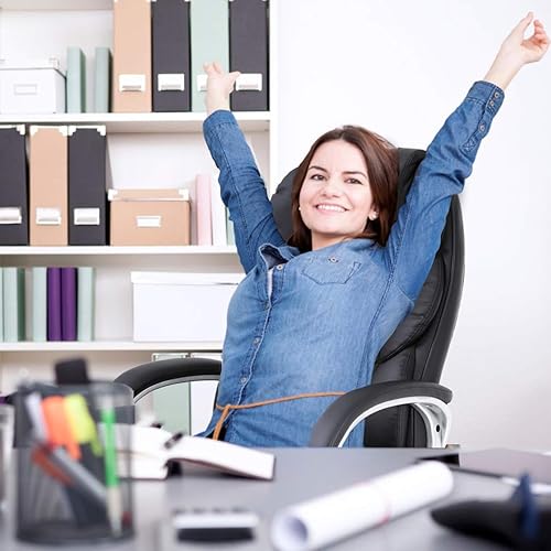 Miniatura 7 de Silla de oficina para computadora, respaldo alto, ajustable, ergonómica, cómoda, silla ejecutiva, grande y alta, silla de trabajo giratoria de piel