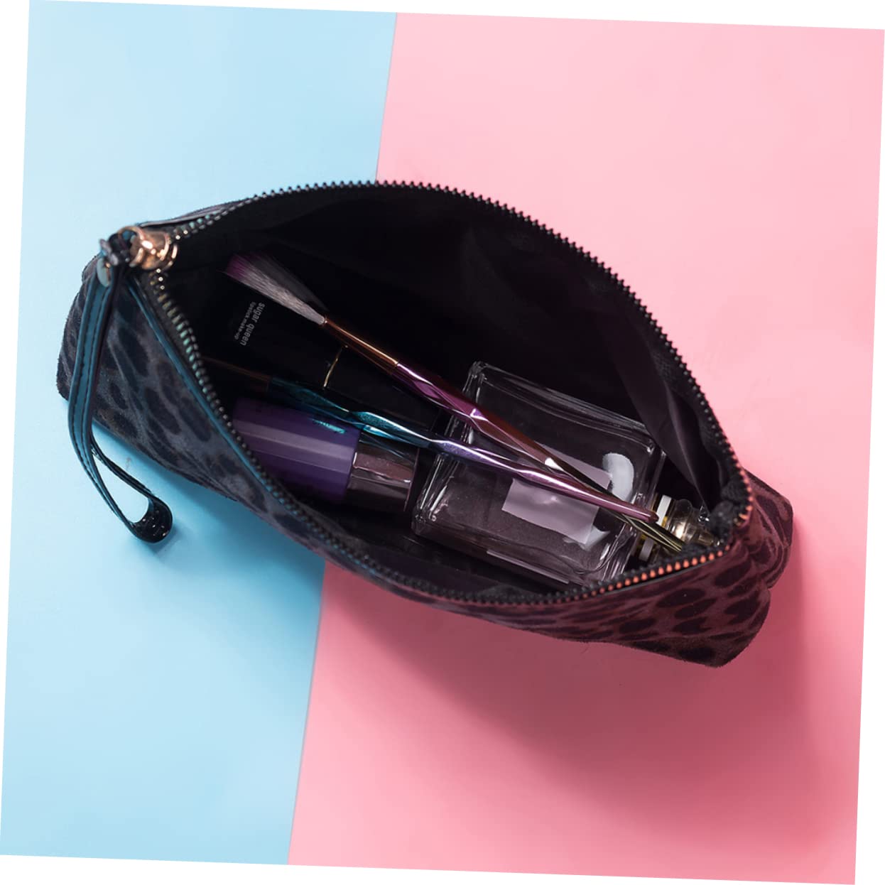 Beaupretty 4piezas Neceser De Viaje para Cosméticos Diseño De Leopardo Gran Capacidad Bolsa De Almacenamiento Portátil para Maquillaje y Artículos De Tocador Incluye Leopardo Negro