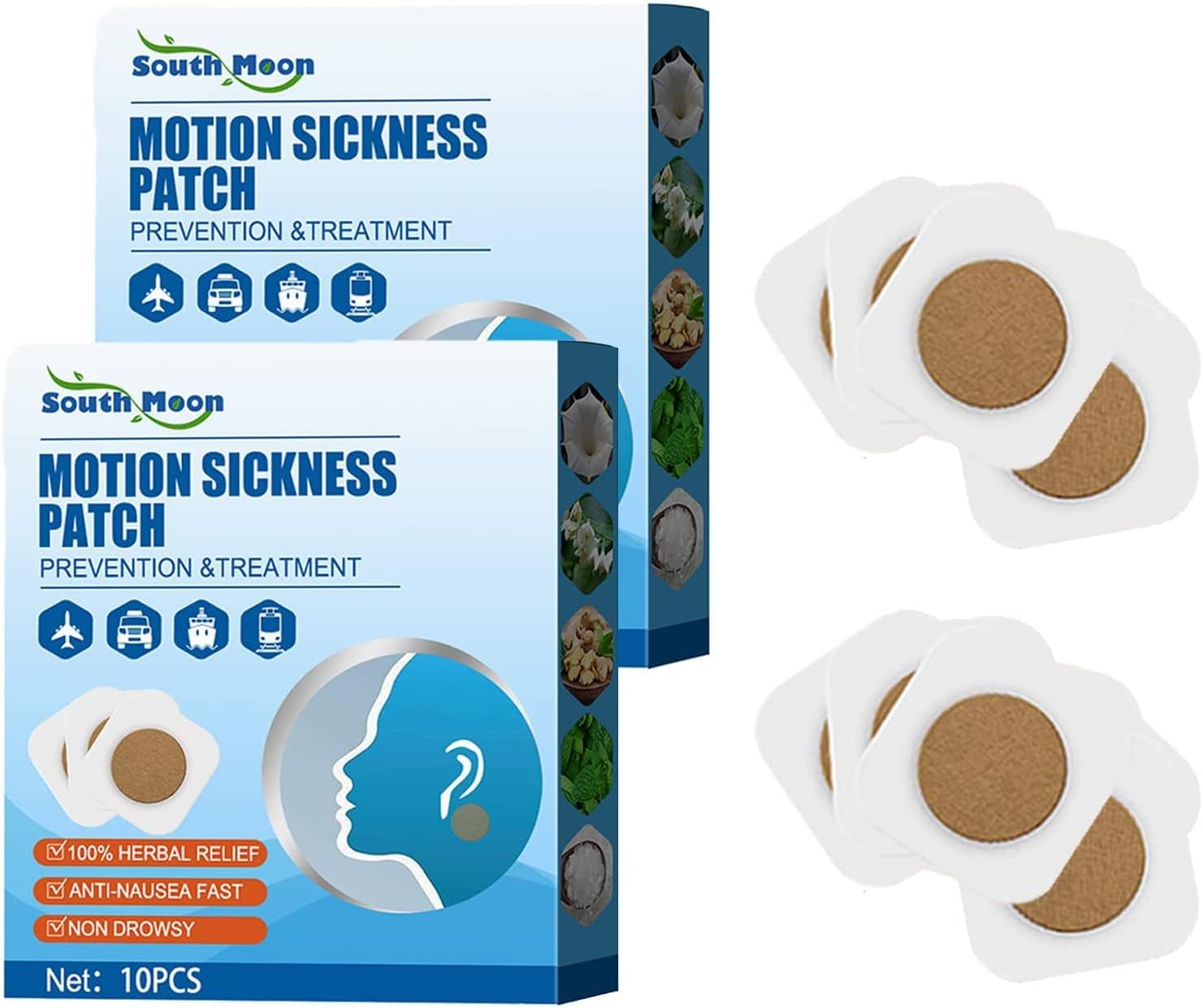 Motion Sickness Patch, 20 Pcs Motion Sickness Patch Sticker for Cruise