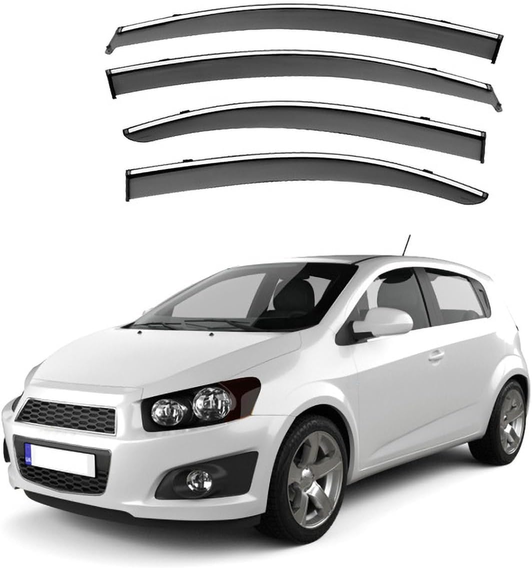 Panxuc Normal Car Wind Deflectors For Aveo Hatchback T300 2011-2022, Side Window Wind Rain Deflector Window Visor Sun Rain Guard Smoke Guards