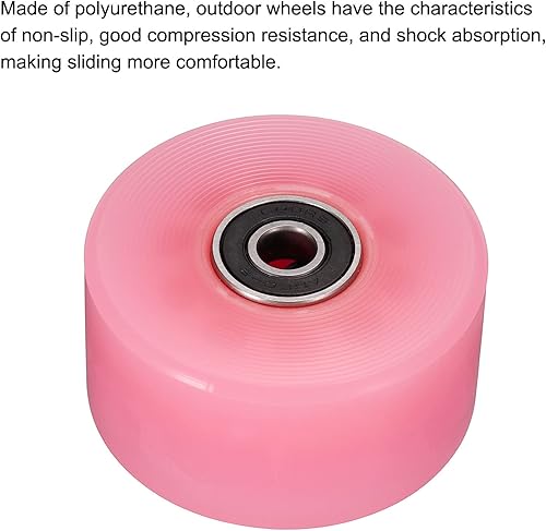 Miniatura 4 de PATIKIL Ruedas de 1.260 x 2.283 in con rodamientos, paquete de 4 patines de repuesto 82A para patines de doble fila, para interiores o exteriores,