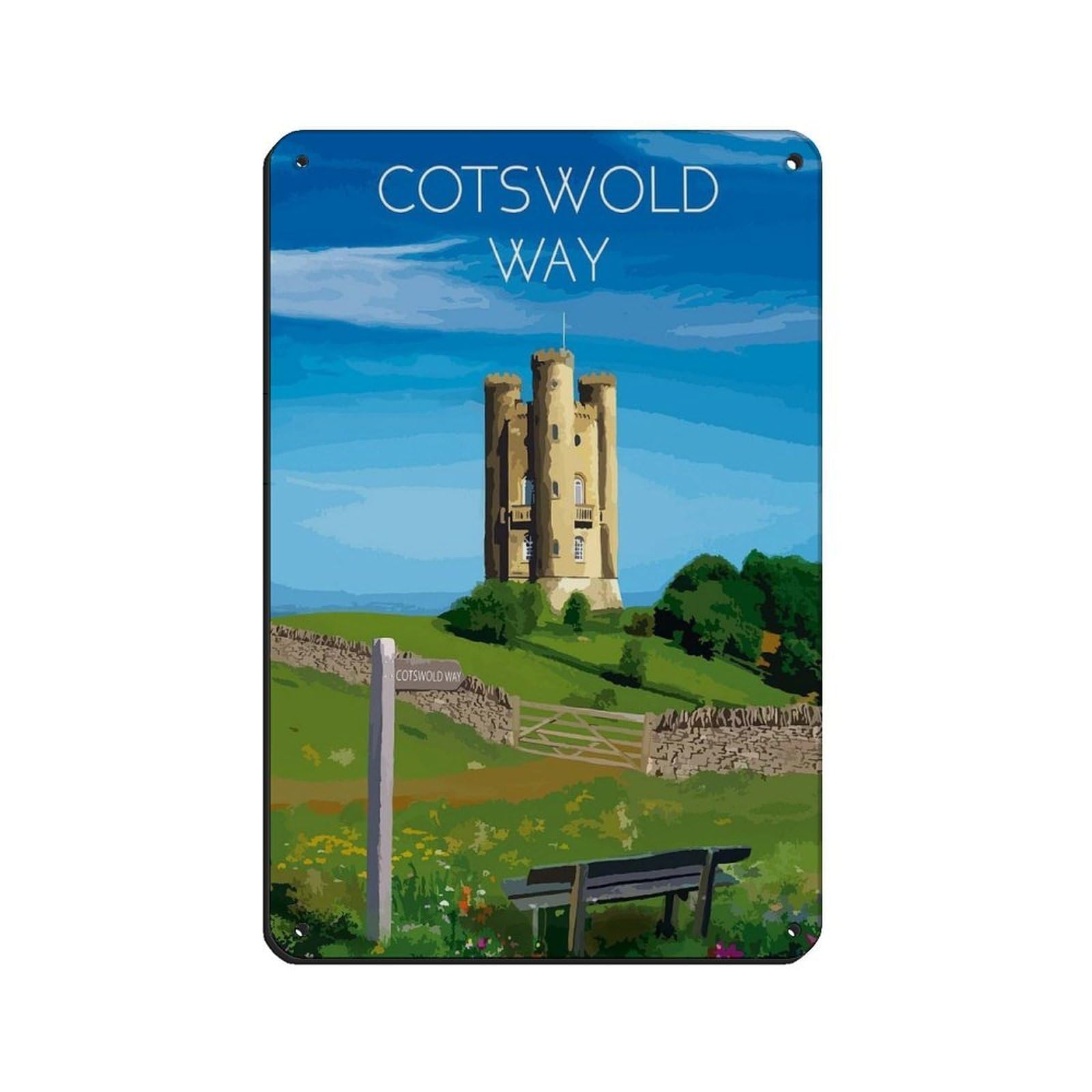 Lxwnze 20L X 30W Cm Cotswold Way National Trail Poster Tin Sign Vintage Metal Pub Club Cafe Bar Home Wall Art Decoration Poster Retro 8X12inch(20X30cm)