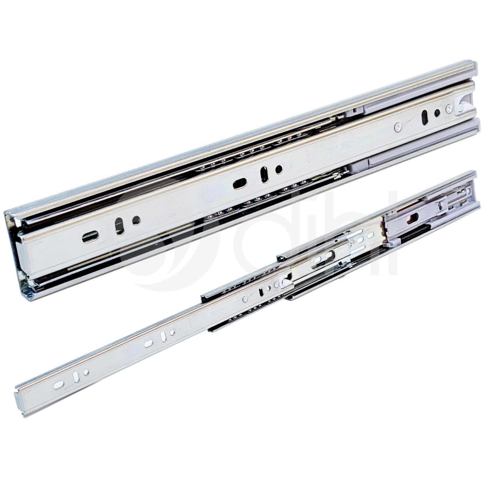 Dihl Pair of 550mm x 45mm Drawer Runners, Soft Close, Double Row Ball Bearing Mechanism, 3 Point Mounting, 22 Inches, 2 PCS