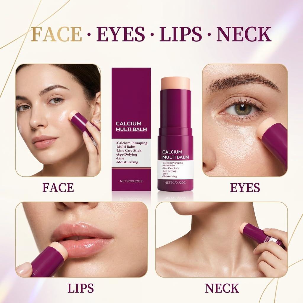 Calcium Balm Stick - Hydrating Face Moisturizer for Eyes & Neck, Collagen Multi Balm for Daily Skincare