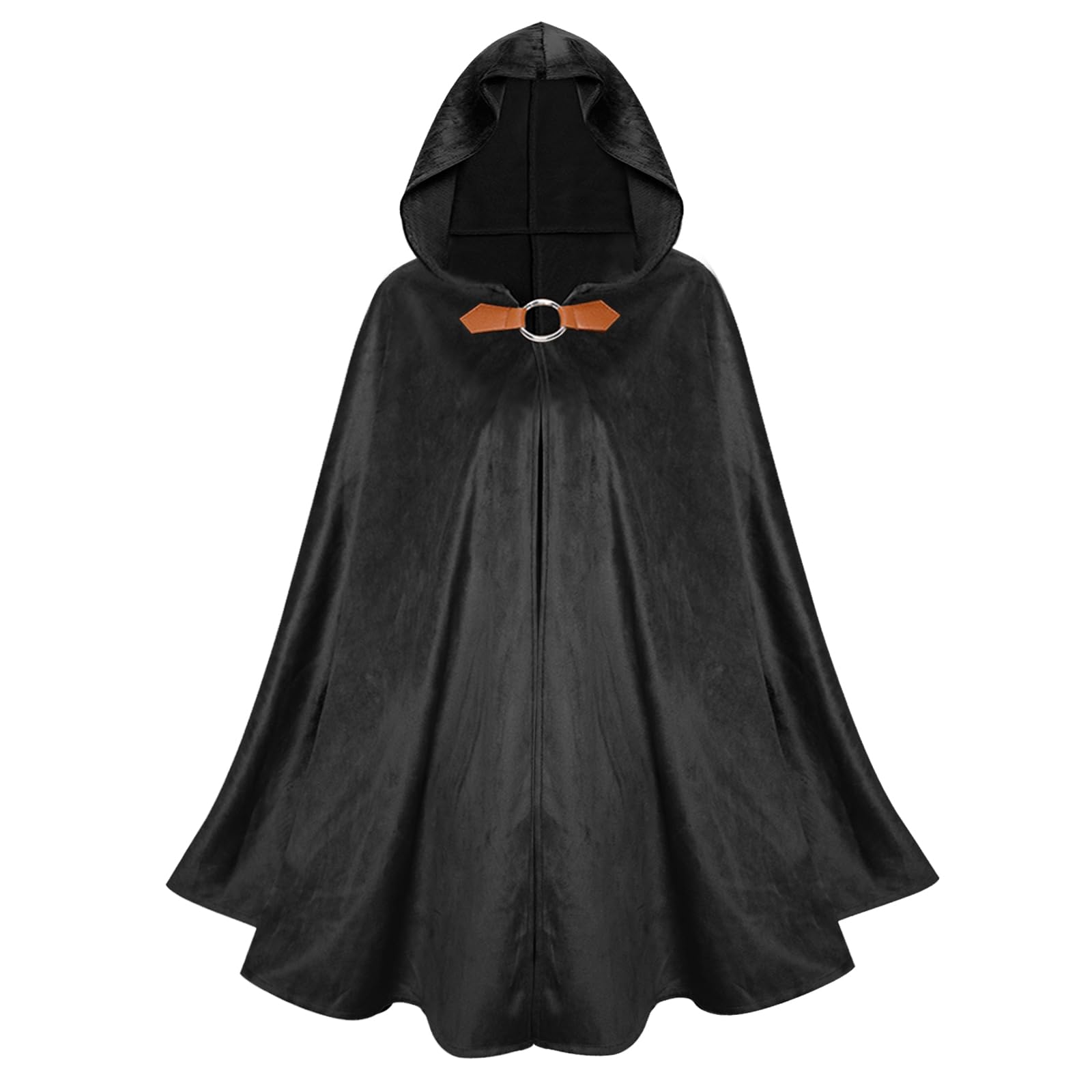 SunnyLisa Cloak with Hood for Renaissance Medieval Victorian Steampunk Halloween Costume Women Men,Wizard Witch Cape Cosplay