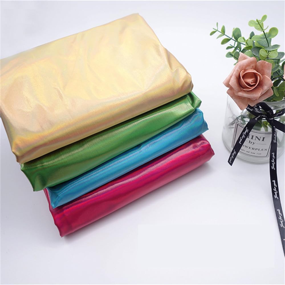 Glitzernder Hologramm-Spandex-Stoff Stretchstoff Schimmernder Stoff Meterware Handwerken Nähen Stoff Kostüm Bühnenauftritt Stoff Dekorstoffe Holographischer Stoff Violett#1 500X150cm