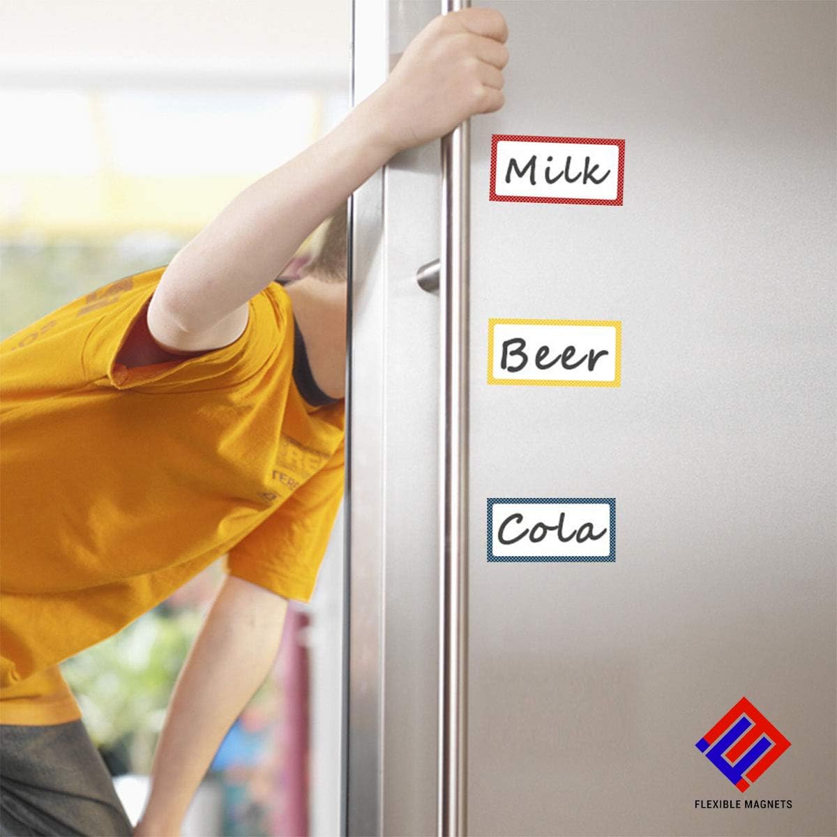 Flexible Magnets Magnetic Dry Erase Labels - Dry Erase Cute Name Tags - 20 Pack, 2" x 6" Glossy Whiteboard Magnets with Colorful Borders image 5