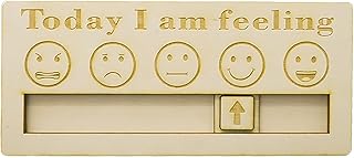 Today I Am Feeling Sign, Wood Feelings Chart, Daily Mood Indicate, Helps Identify Emotion Ornament Funny Desk Accessories for Home Family Office Classroom Decorations