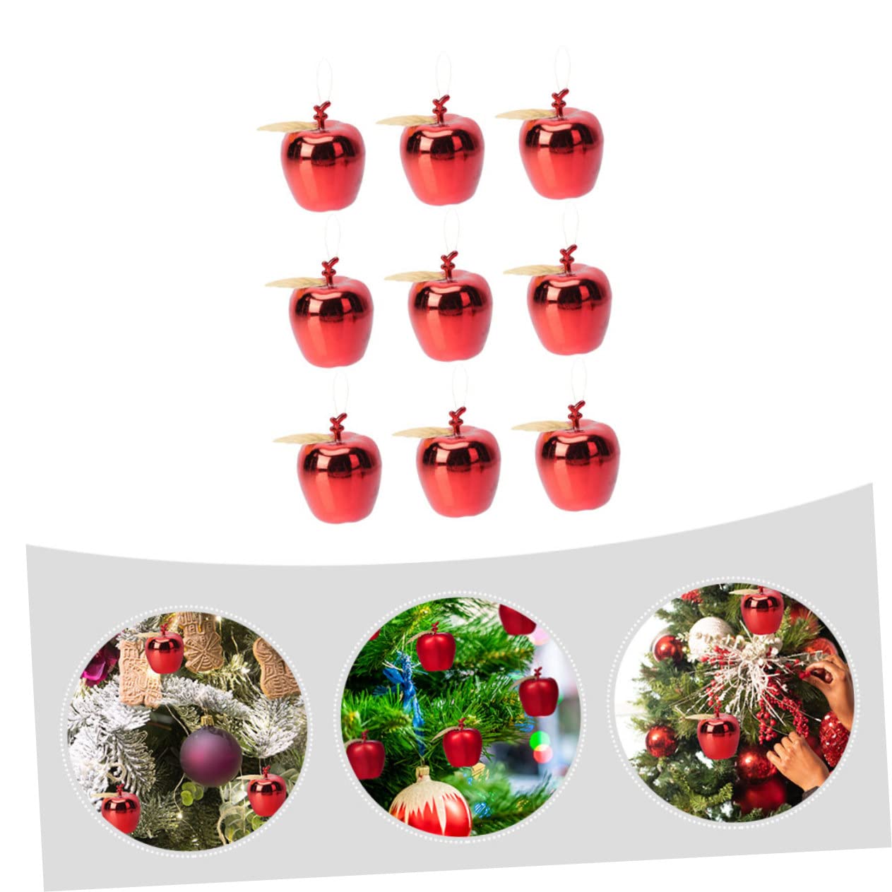 PRETYZOOM 72 STK Weihnachtsapfel-Anhänger weihnachtsdekoration drinnen Weihnachtsapfeldekor Kinder weihnachtsdeko christbaumanhänger hochzeitsgeschenk Hängende Anhänger Christbaumschmuck rot