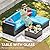 Devoko 5 Pieces Patio Furniture Sets All Weather Outdoor Sectional Patio Sofa Manual Weaving Wicker Rattan Patio Seating Sofas with Cushion and Glass Table (Blue)