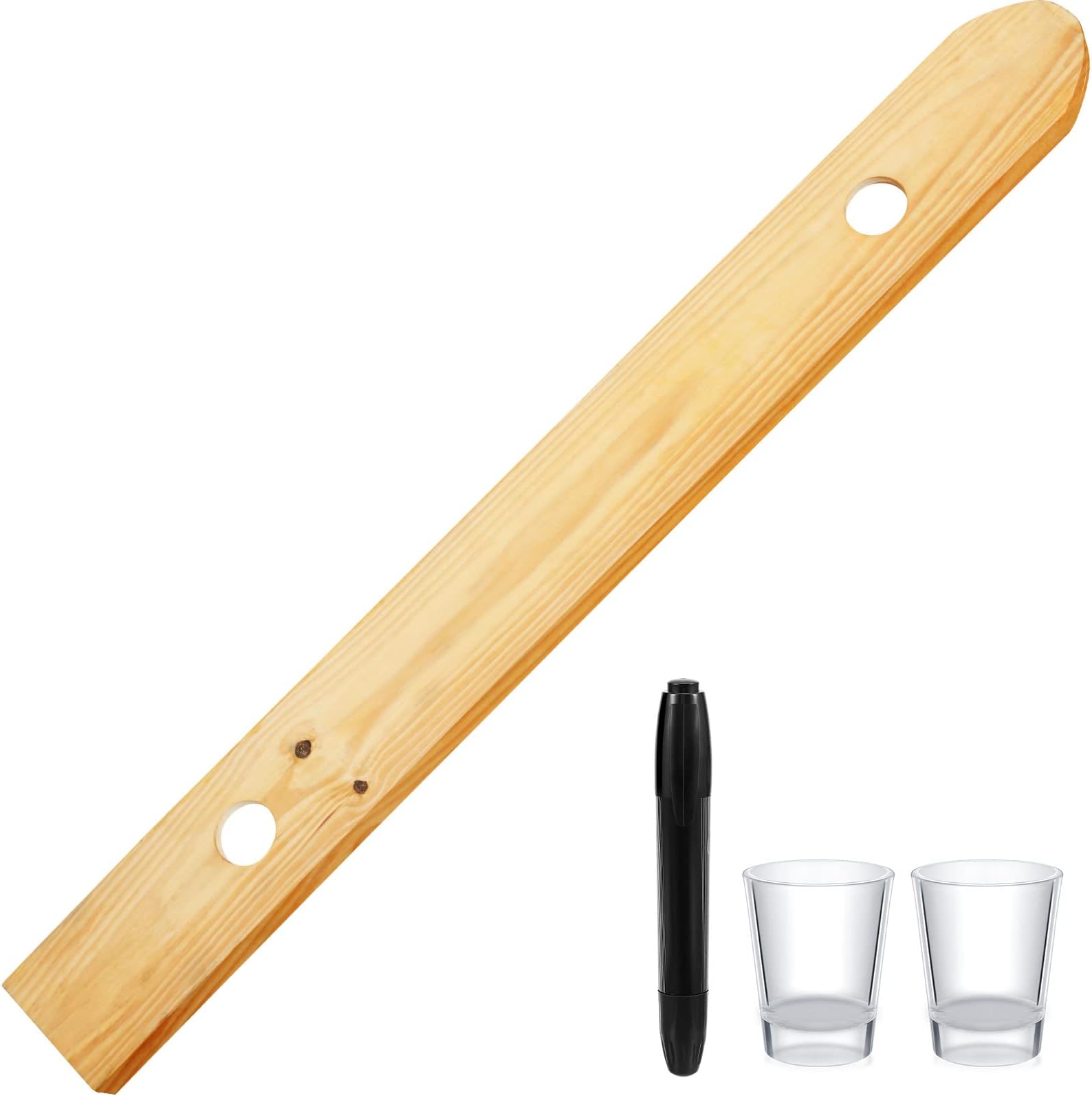 Shot Board Ski 4 Pieces Shot Glass Set with Marker Rustic Wooden Glass Display Case Holder Cute Glasses Drinking Glasses Rack for Restaurant Bar Party Family Gathering(Natural)