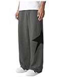 Boy's Baggy Sweatpants Wide Leg Star Graphic Drawstring Athletic Workout Pants Trousers
