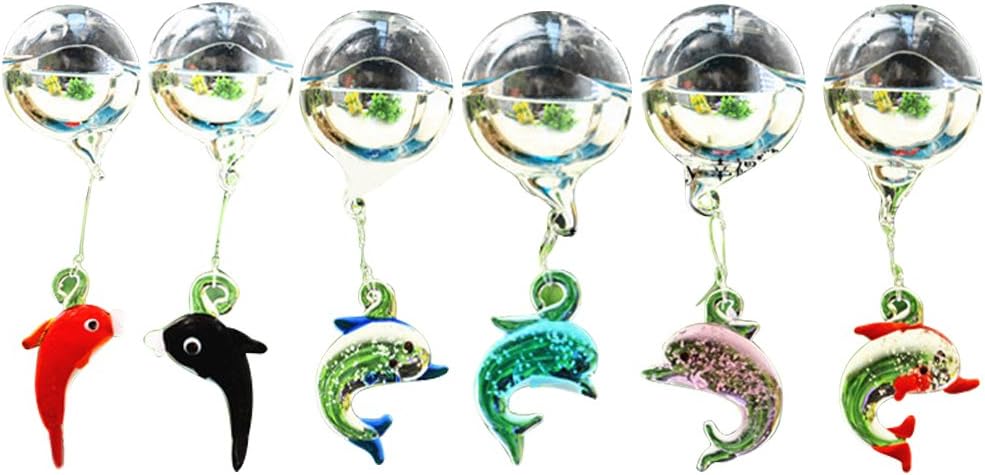 OMEM 6 Pack Aquarium Float Ball Decoration,Colorful Luminous Crabs,Whale,Dolphin,Fish Tank Micro Landscape Ornament(Dolphin)