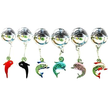OMEM 6 Pack Aquarium Float Ball Decoration,Colorful Luminous Crabs,Whale,Dolphin,Fish Tank Micro Landscape Ornament(Dolphin)