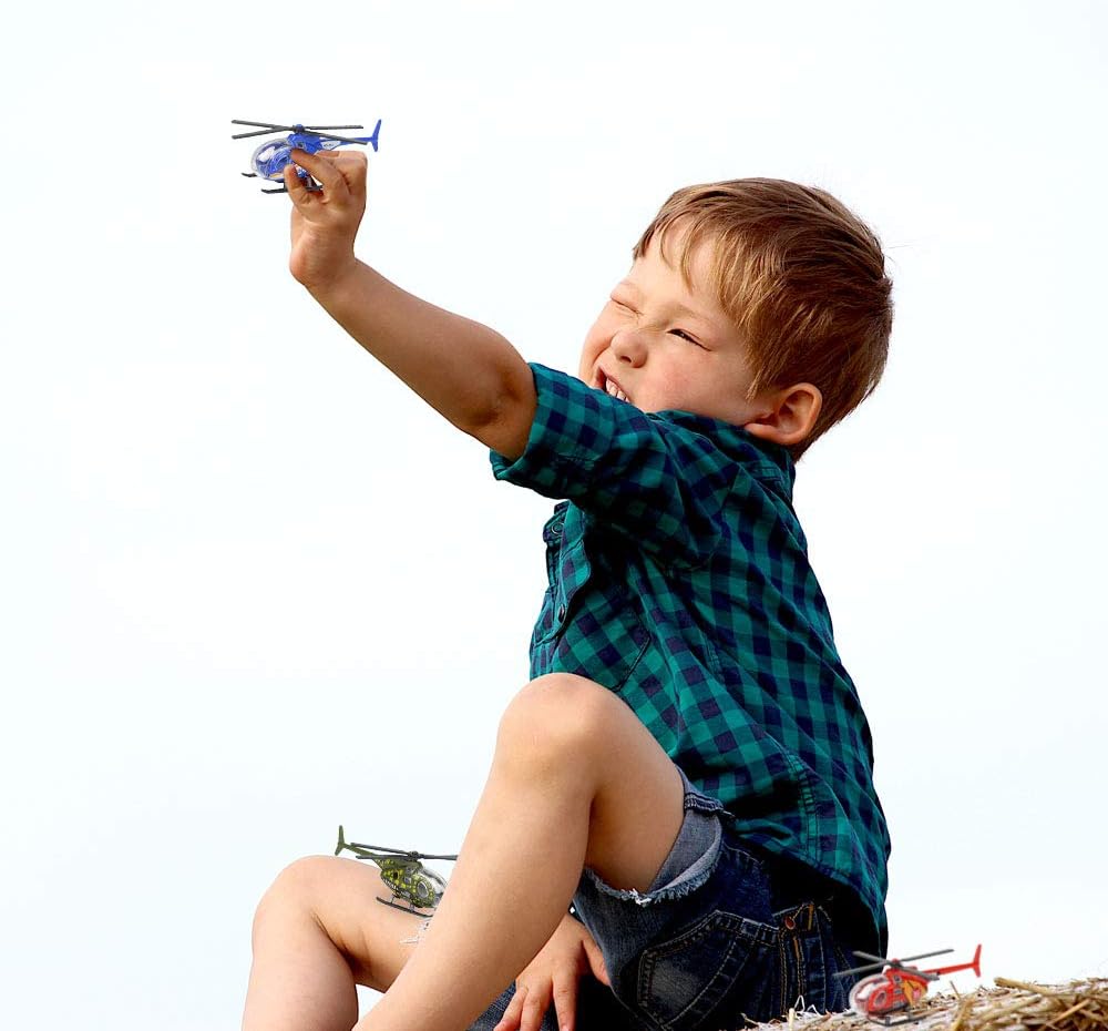 ArtCreativity Diecast Helicopter Toy - Pack of 4 - Police, Fire Engine, EMS, and Military Diecast Toy Choppers with Spinning Propellers, Birthday Party Favors for Boys and Girls