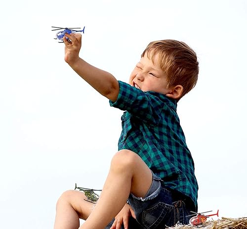 Miniatura 6 de ArtCreativity Diecast Helicopters - Pack of 4 - Police, Fire Engine, EMS, and Military Diecast Toy Choppers with Spinning Propellers, Birthday Party