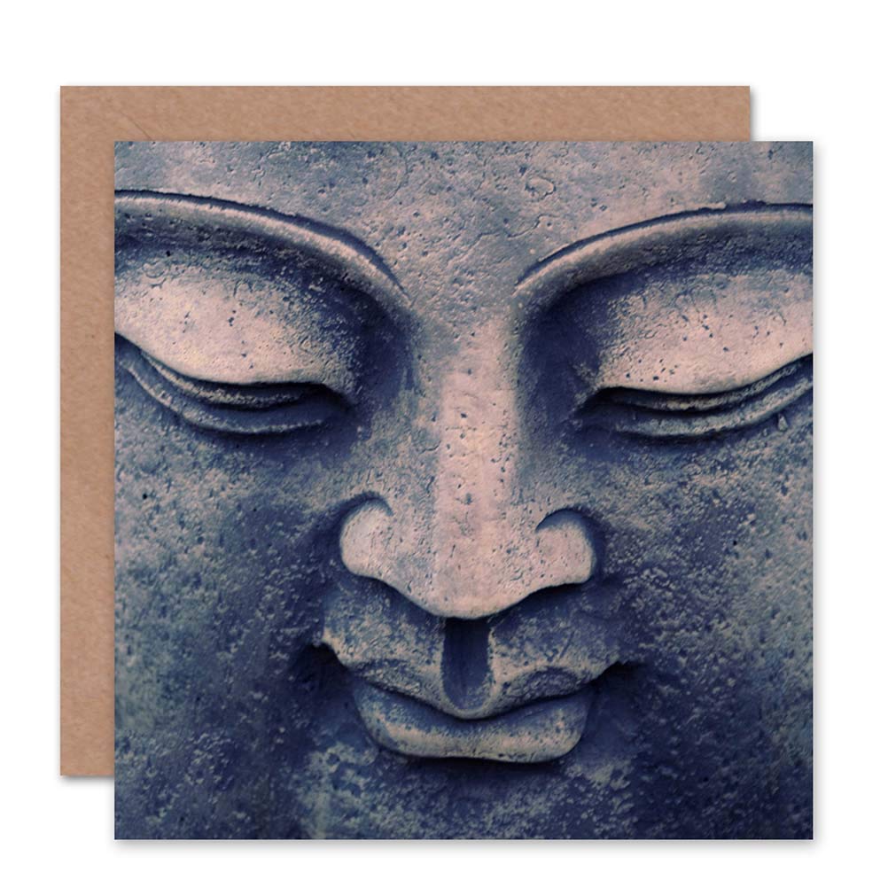 Wee Blue Coo GREETINGS CARD BIRTHDAY GIFT STATUE BUDDHA HEAD FACE