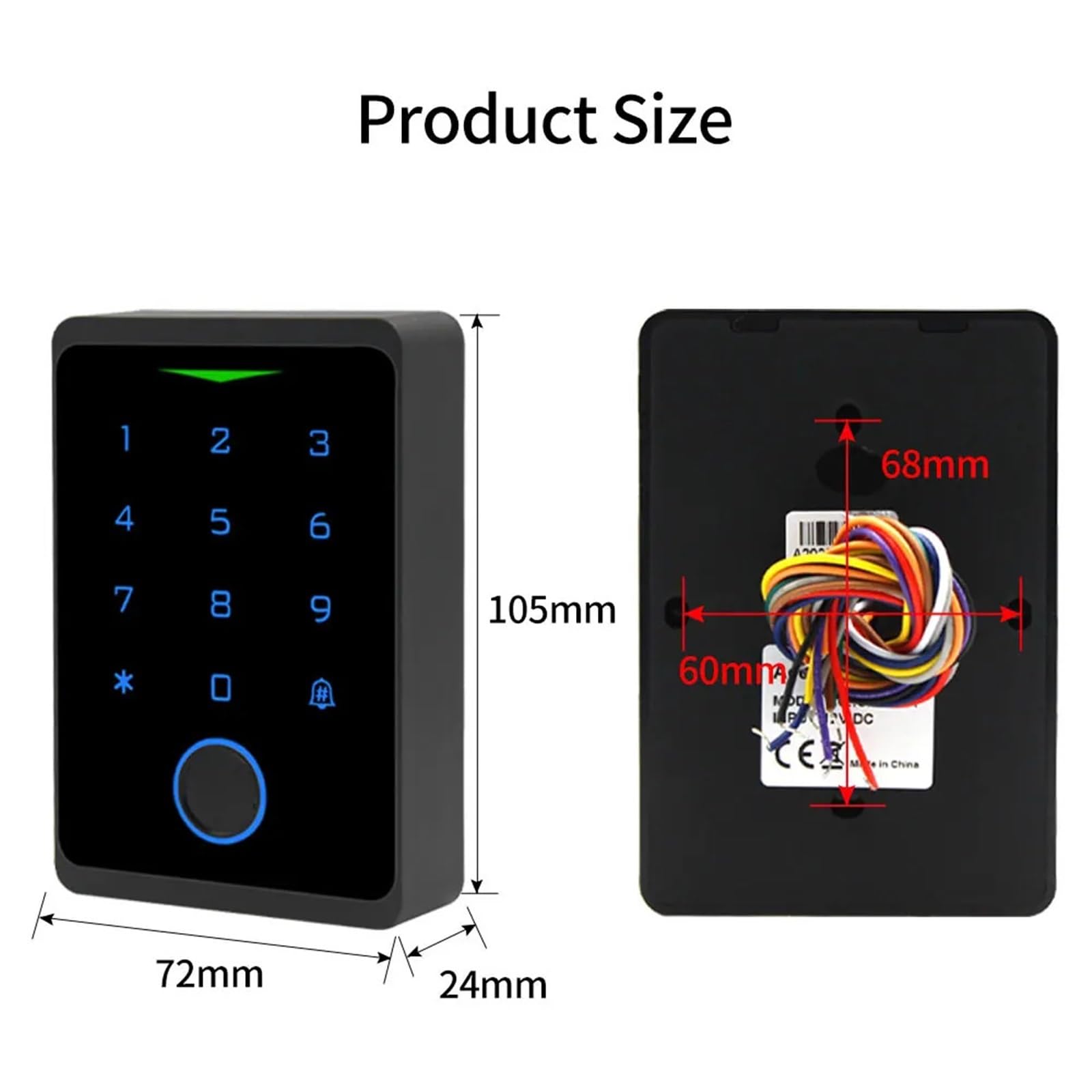 Kits de de Control de Acceso de Huellas Dactilares biométricos, Kit de Cerradura de Puerta Inteligente, abridor de Puerta electrónico, Juego de Puerta electromagnética(Kit-M NO Strike Lock)