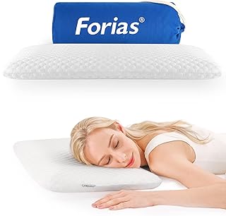 2.65'' Thin Pillow for Stomach and Back Sleepers, Supportive Stomach Sleeper Pillows Flat Pillow for Sleeping Thin Memory Foam Pillow with Machine Washable Pillow Case - Standard Size