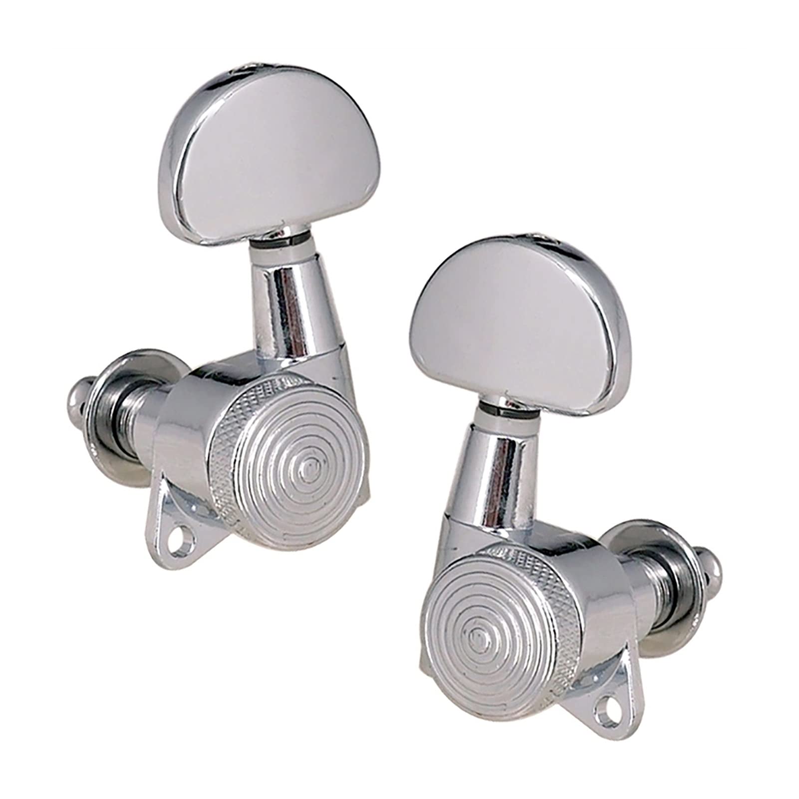 Clavijas Afinación Sintonizadores De Cuerda Bloqueados De Cromo Plateado 3R3L, Clavijas De Afinación, Cabezales De Máquina, Botón Semicírculo para Guitarra Eléctrica Acústica