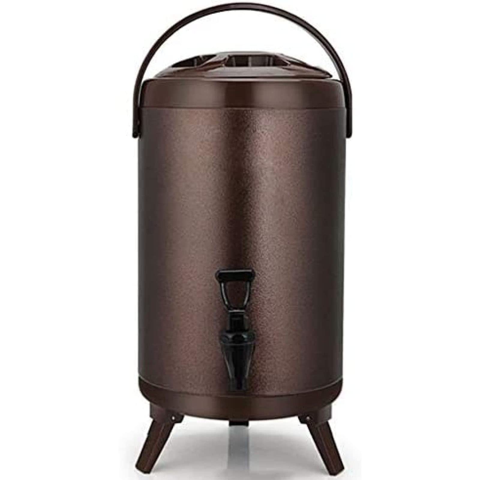 MYUYEE Insulated Hot Milk Tea Barrel, Stainles Steel Insulated Beverage Dispenser With Spigot, 20 Hour Hot And Cold Insulation,Stainless Steel Bucket (B-12L)