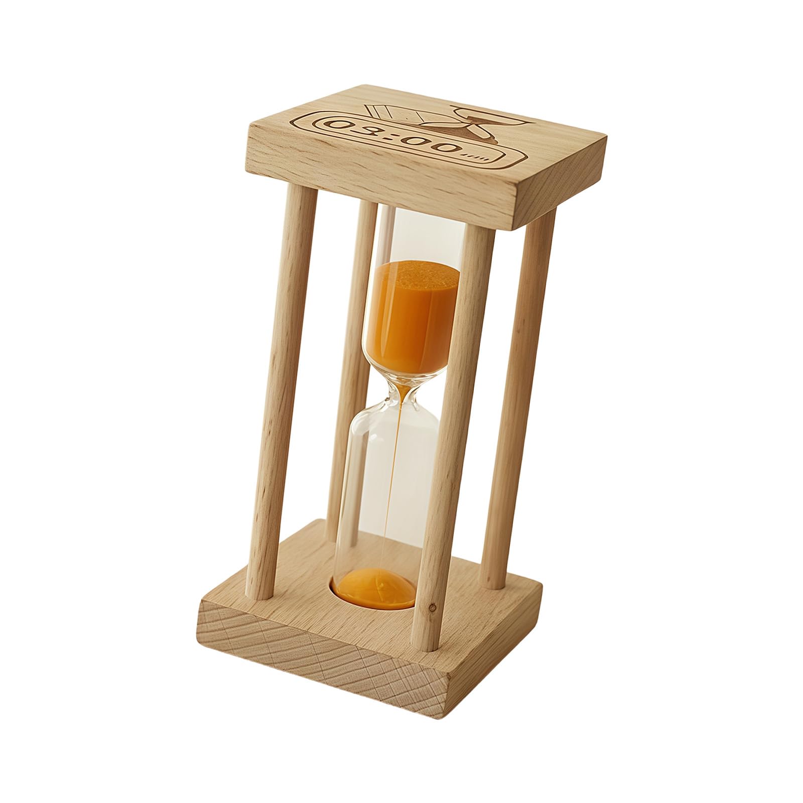 TFAOYS Night Glowing Hourglasses Sand Timer Natural Wood for Desk Decoration and Productivity Wooden Nightlight Timbers