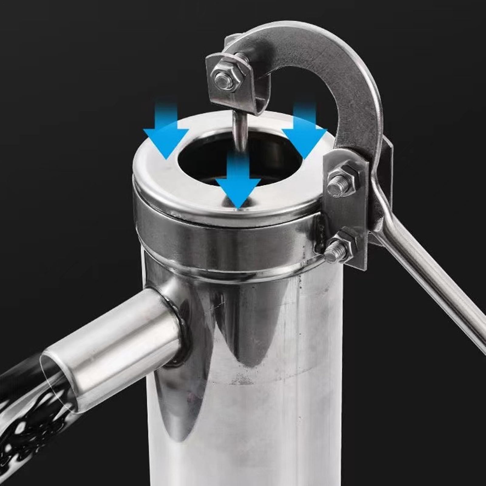 Pompa per pozzo a mano, pompa di trasferimento 'acqua, manuale in acciaio inossidabile, strumento di aspirazione del pozzo, fontana potenziata, peso 1500 g per prato, stagno, irrigazione