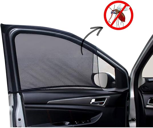 Amazon Sushiyi サンシェード 車のサイドウィンドウ用 2パック 通気性の良いメッシュ 子供 ペットを保護 太陽のまぶしさや紫外線から保護 ユニバーサルカーシェード フロントガラスカーテン 99 車 トラック Suv用 Front Window ブラック Wab0991 Bk 75 50