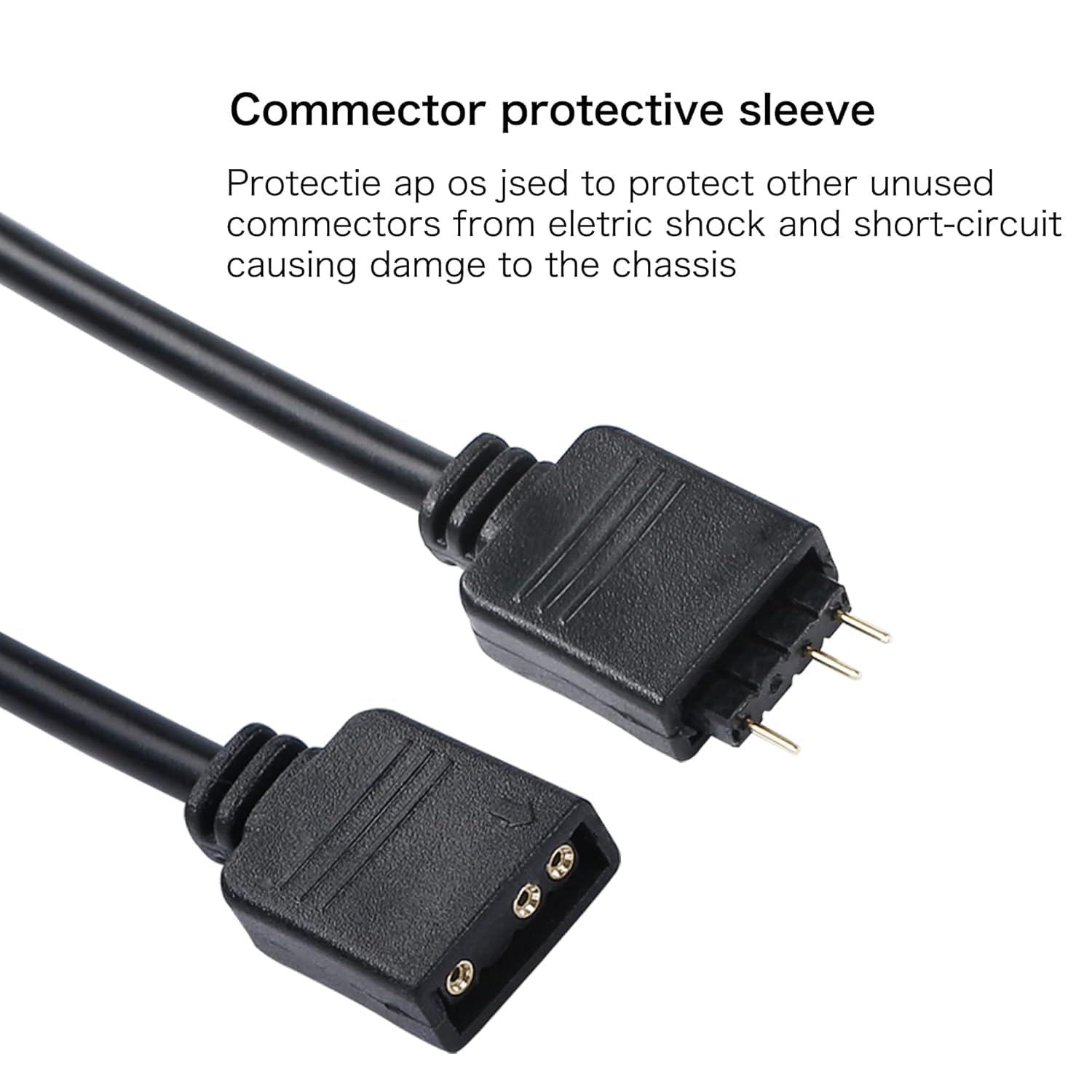 RUNCCI-YUN 5 stuks ARGB 5 V 3-polige 3-polige verlenging vrouwelijk naar vrouwelijke fan splitter ARGB voor RGB pc-ventilator en LED-strips (30 cm, zwart