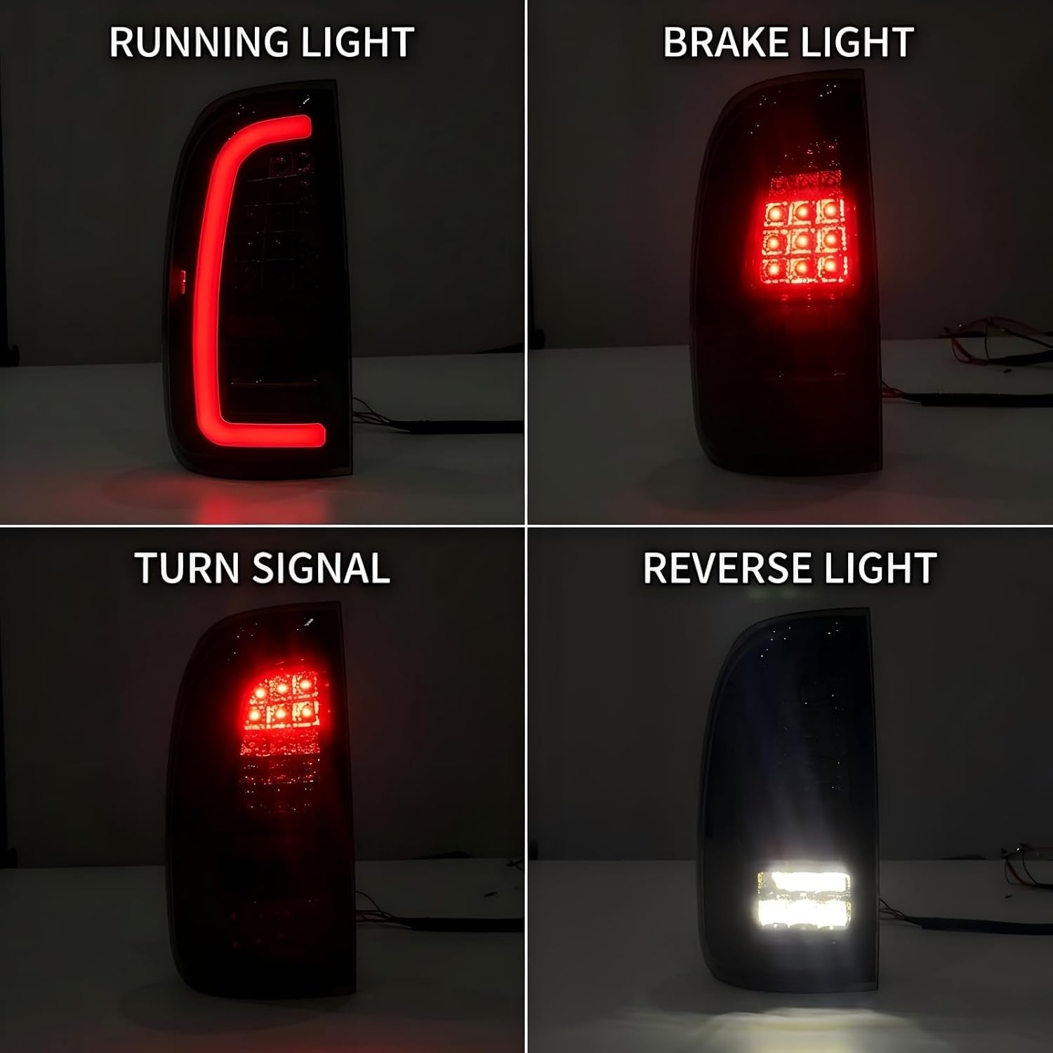 C-Shape Full LED Tail Lights for 2000–2006 Toyota Tundra Standard & Access Cab, High-Brightness Brake & Rear Lights, LED Tail Lamp Replacement, Weather-Resistant,Plug and Play