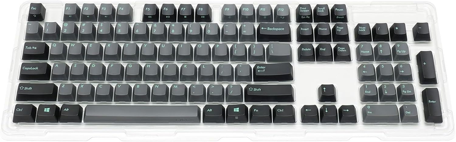 FILCO PBT FKCS104AGP2Z 2 Color Molded Key Cap Set ASAGI x Gray 2 Keytone Keycap Set Majestouch Replacement, 104 Keys, English Sequence, Includes Keepler