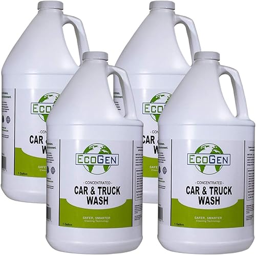 Car & Truck Wash; Concentrated Formula, Unscented, Professional Grade Cleaning For Dirt And Road Grime, Safe On Vehicles, Boats, Agricultural Equipment, Pack of 4 Gallons