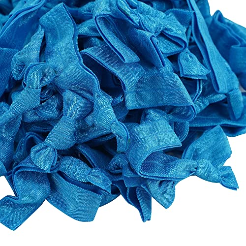 Meedee 100 Pack Turquoise Blue Elastic Hair Ties For Women No Crease Soft Elastic Ribbon Hair Ties Knotted Hair Ties No Damage Pony Tails Hair Ties Ouchless Hair Ties Yoga Hair Ties Elastic Bracelets #TOP4