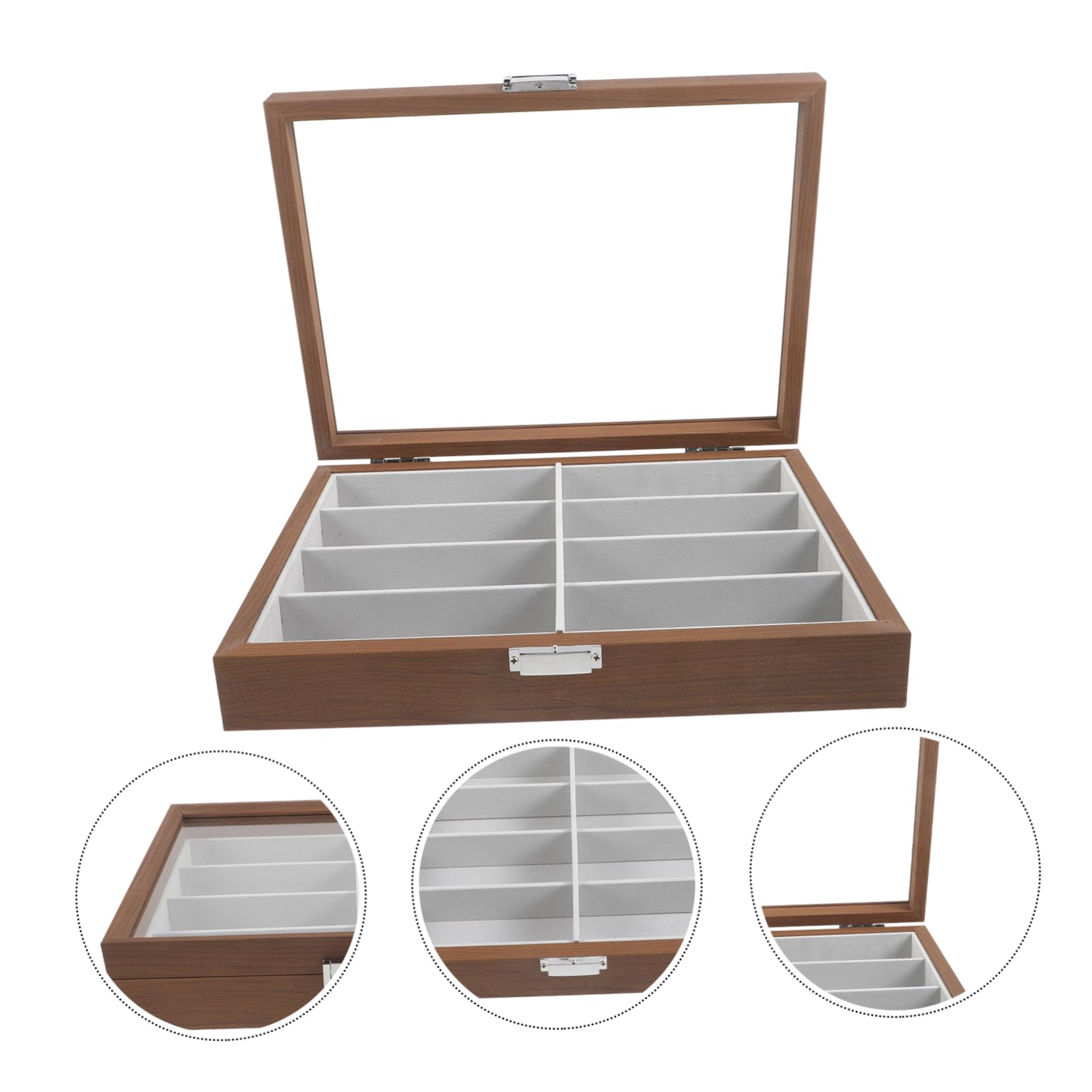 VALICLUD Caja De Gafas Organizador De Gafas De Sol 8 Piezas Madera Protectora Elegante