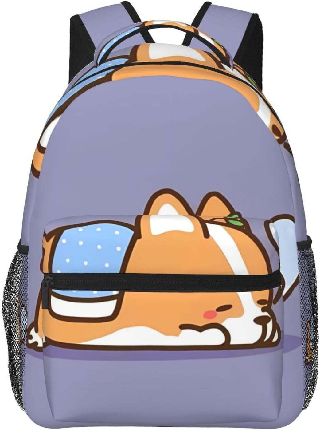 [Zateem] メンズとレディースのバックパック、スクールバックパック、通勤、アウトドア旅行バックパック わいい コーギー ファッ