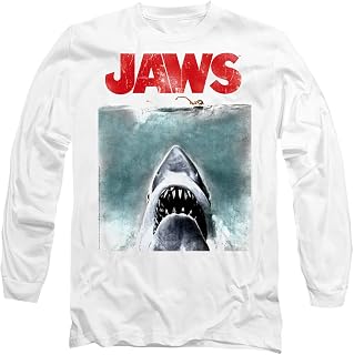Popfunk Classic Jaws Shark Movie Poster & Quint Longsleeve T Shirt
