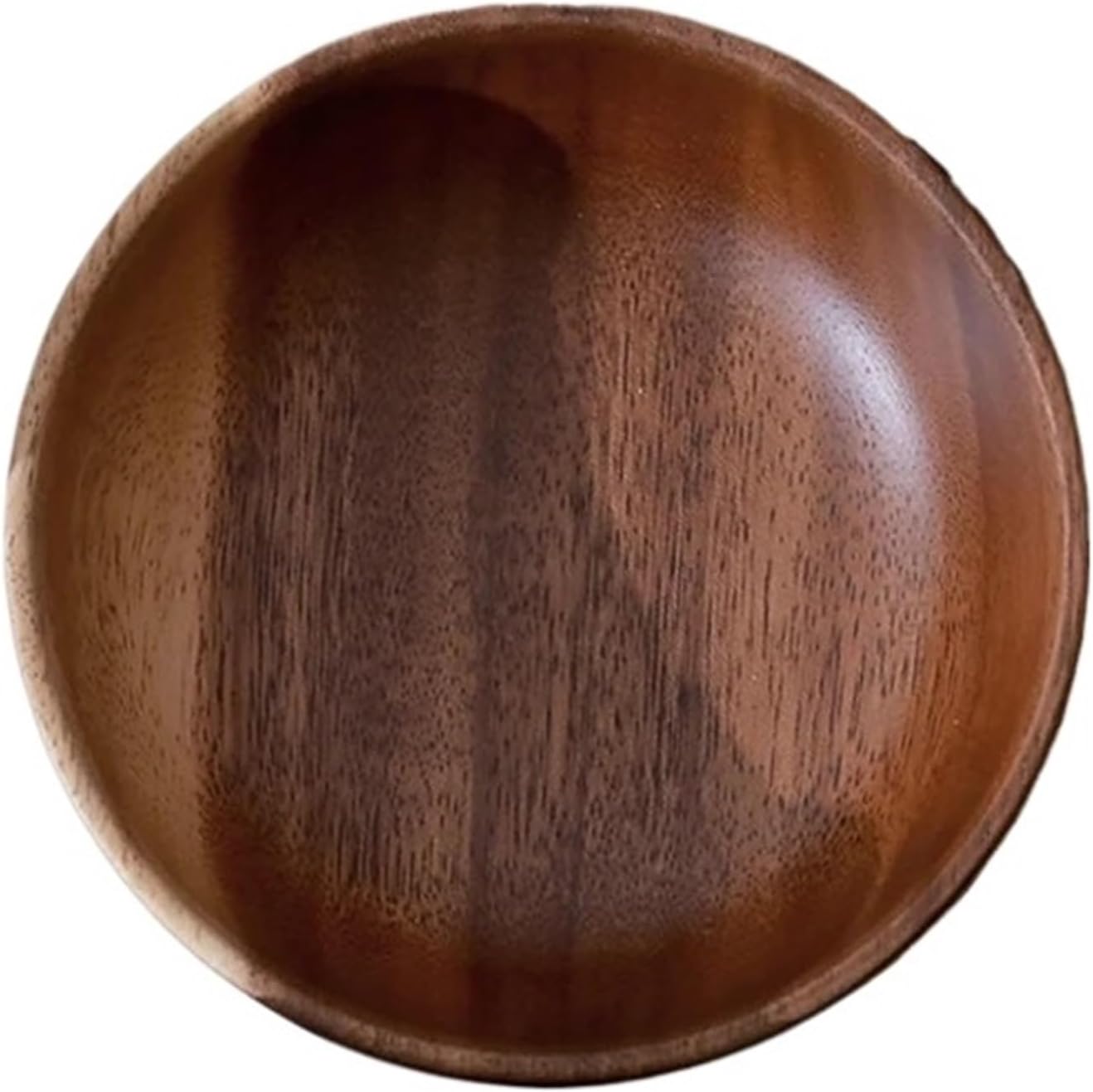 Natural Hand-Made Wooden Salad Bowl Classic Large Round Wood Soup Dining Plates Kitchen Utensils(18x7.5cm)