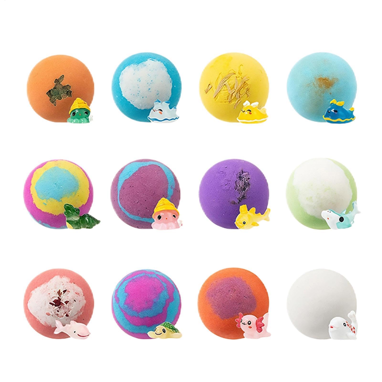 Palle da Bagno con Interna 12 Pezzi con Fragranza | Set di Bombette Effervescenti Regalo per Compleanno, Giochi, Doccia, Hotel, Casa, Asilo, Viaggi Estivi
