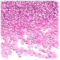 Vista 11 de 288 cuentas de media cúpula con acabado perlado, redondas, 0.157 in, rosa claro