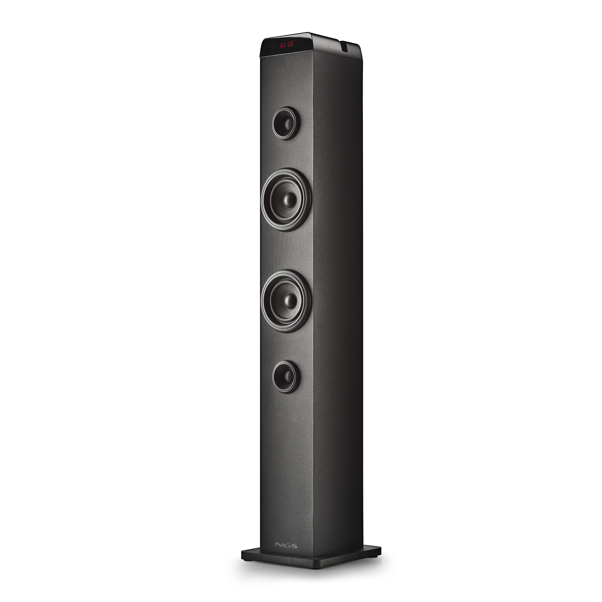 NGS Sky Charm Pro - Tour de Son 50 W avec Bluetooth 5.4, entrée Optique, USB, Entrée Auxiliaire, Radio FM, Fonction de Diffusion, Entrée Microphone Karaoké, Télécommande, Noir