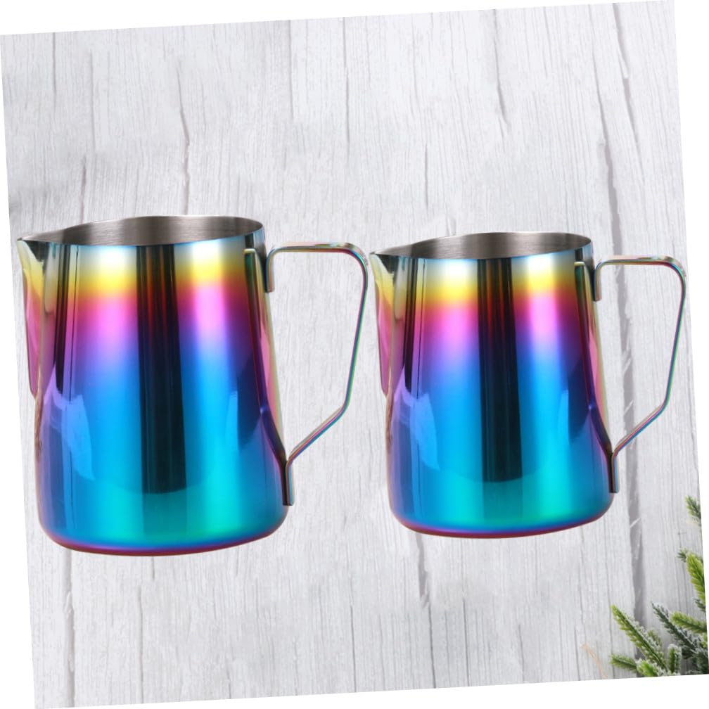 2st Schaumkrug Milchkrug Latte-art- Milchgießkanne Espresso Wdt Kaffeezubehör Für Kaffeebar Espressokannen Milchdampfer Kaffeemühle Cappuccino-tasse Messbecher