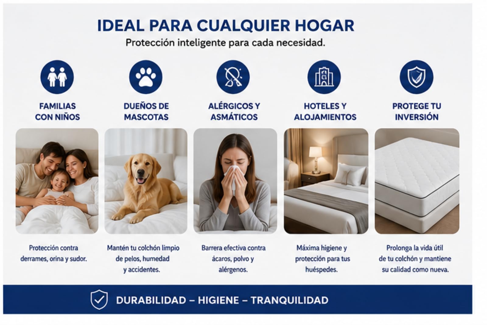 Anticimex Funda Colchón Anti Chinches 150x200x30 cm | Protector Colchón Impermeable y Antiácaros Profesional | Cierre Hermético con Bloqueo de Seguridad | Confinamiento Total 6 Lados | Transpirable