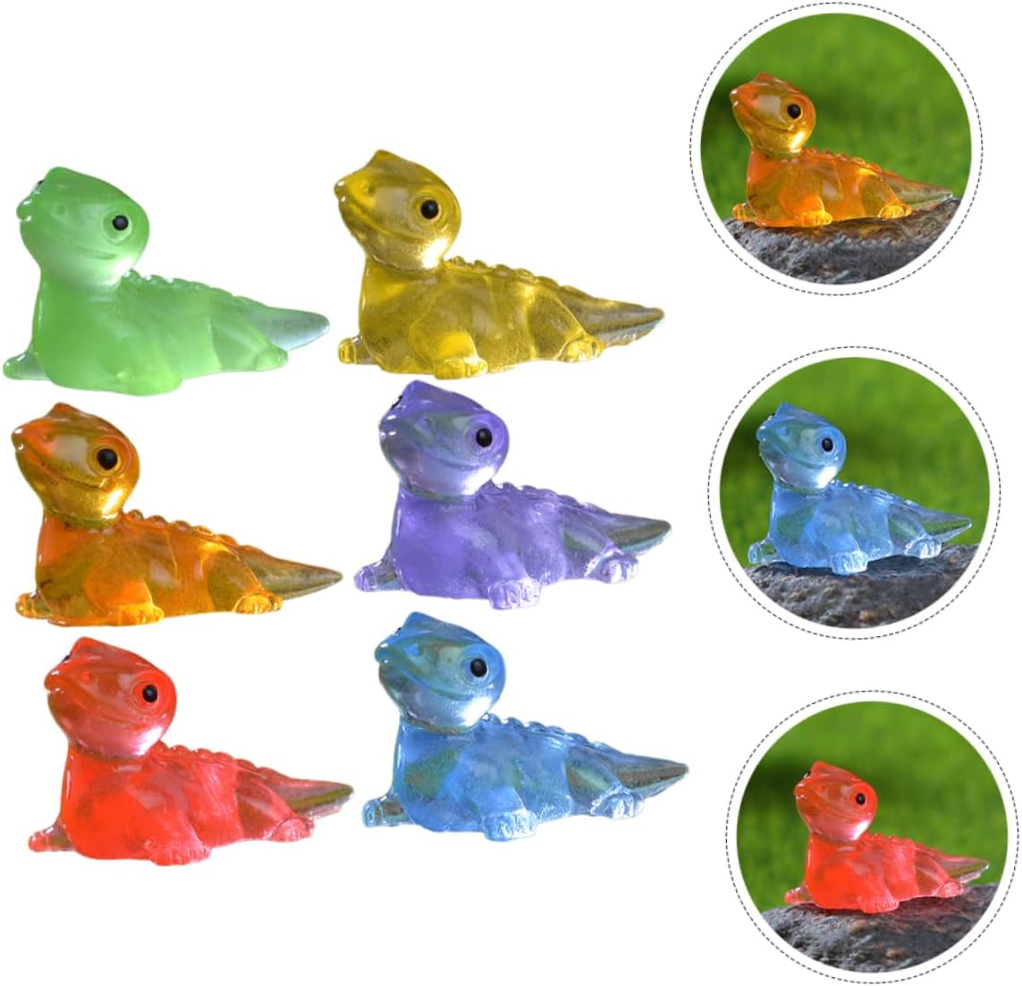 30 Pcs Glow in the Dark Miniature Lizard Figurines Resin Ornaments for Home Desk Decor Micro Landscape Garden Accessories Tiny Luminous Gecko Statues