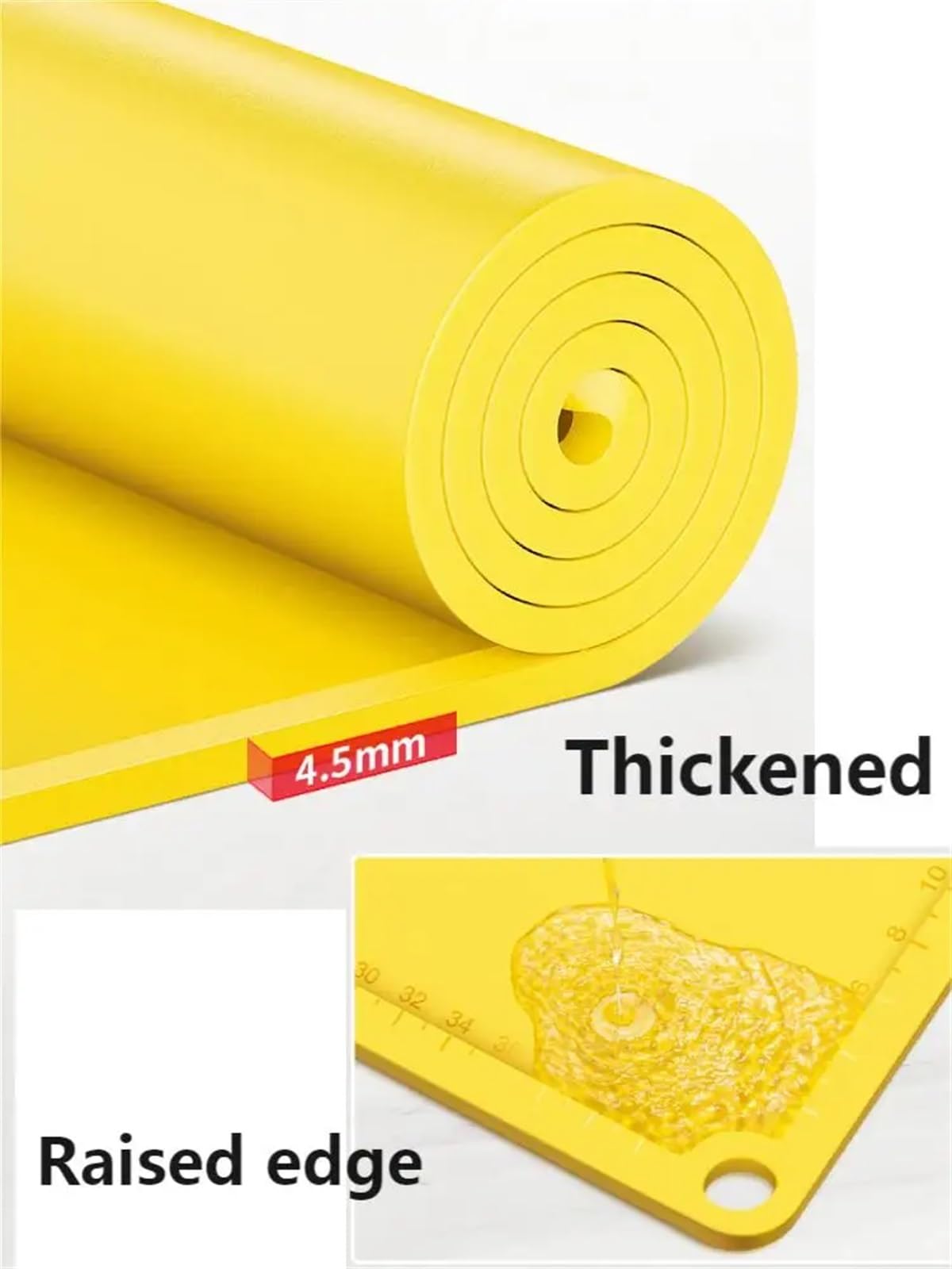 Antihafte Rutschfeste Backunterlage Ultra große Silikon-Knet-Teigmatte, Backbretter, antihaftbeschichtetes Blech, Pizza, Kekse, Kuchen, Backmatte, Nudelholz, Gebäck-Werkzeug ( Color : White , Size : 5