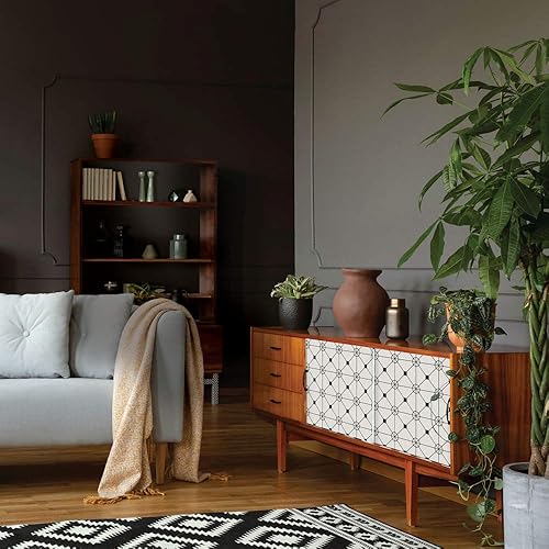 Miniatura 7 de Tempaper Papel tapiz extraíble del zodiaco blanco y negro, 20.5 x 16.5 pies, fabricado en los Estados Unidos