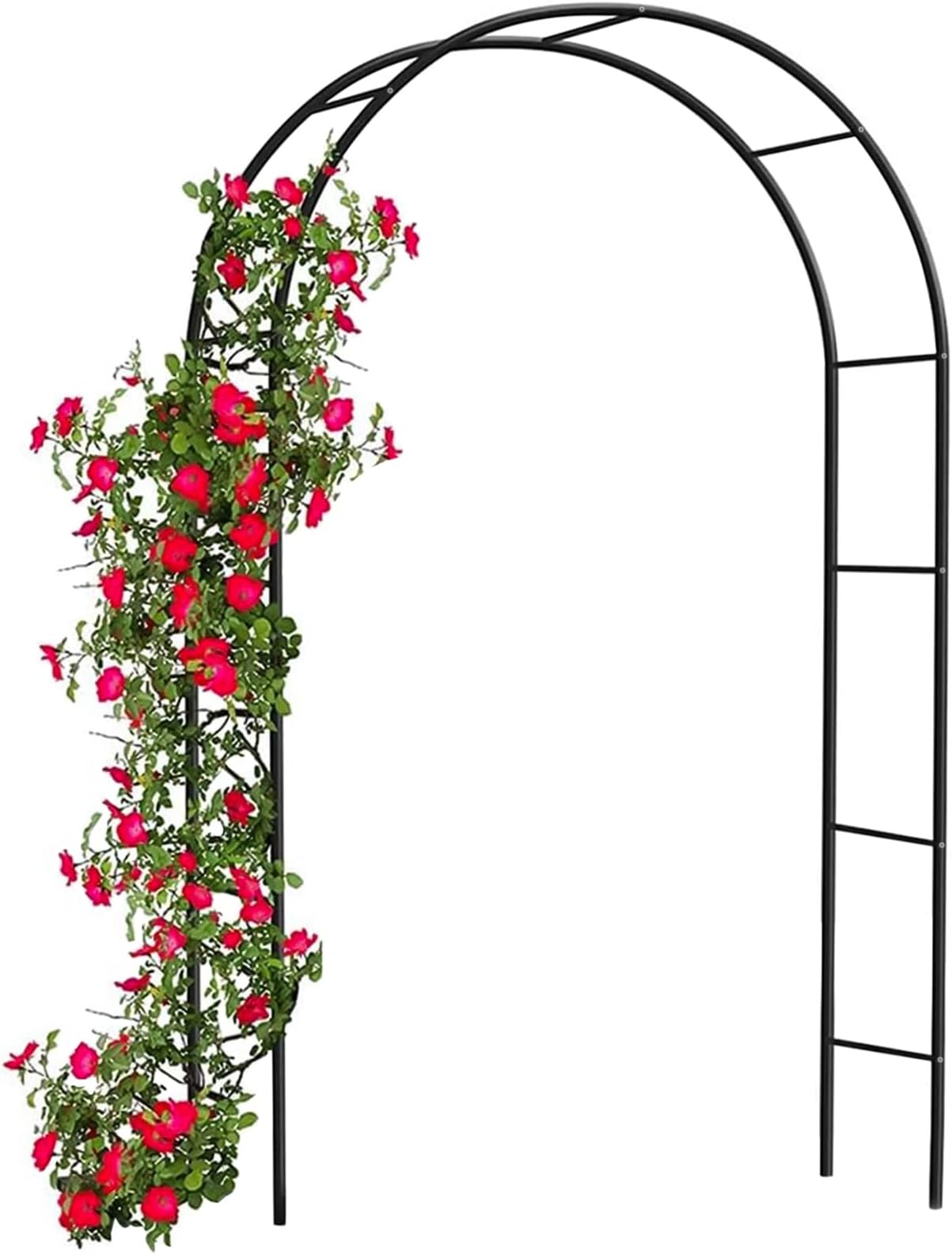 Crystals Garden Arch Green Metal - Heavy Duty Steel Frame Support Arches for Climbing Plants, Roses, Vegetables, Outdoor Decoration and Archway Decor - Large Size (2.4M) (Garden Arch)