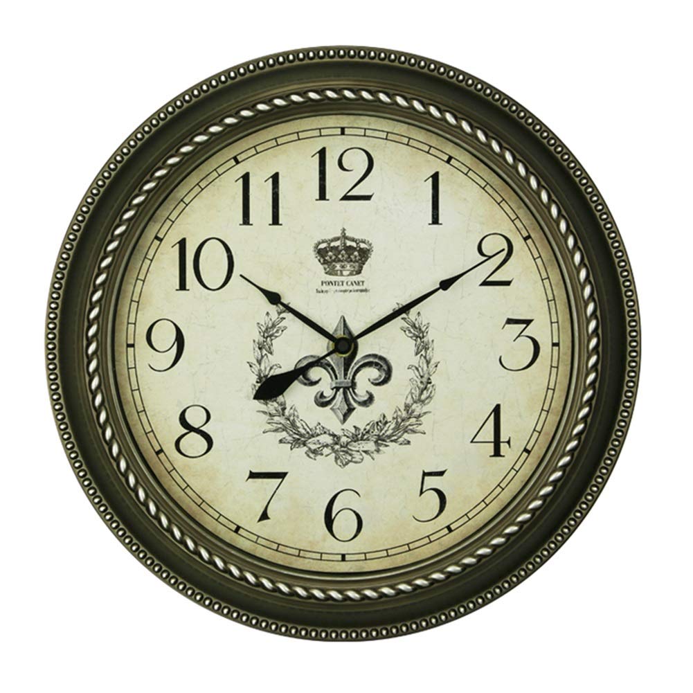 Relojes de Pared Que Funcionan con Pilas, Diseño Retro Europeo Rústico Personalizado, Decoración Del Hogar, Sala de Estar, Relojes de Cuarzo Redondos Creativos/C