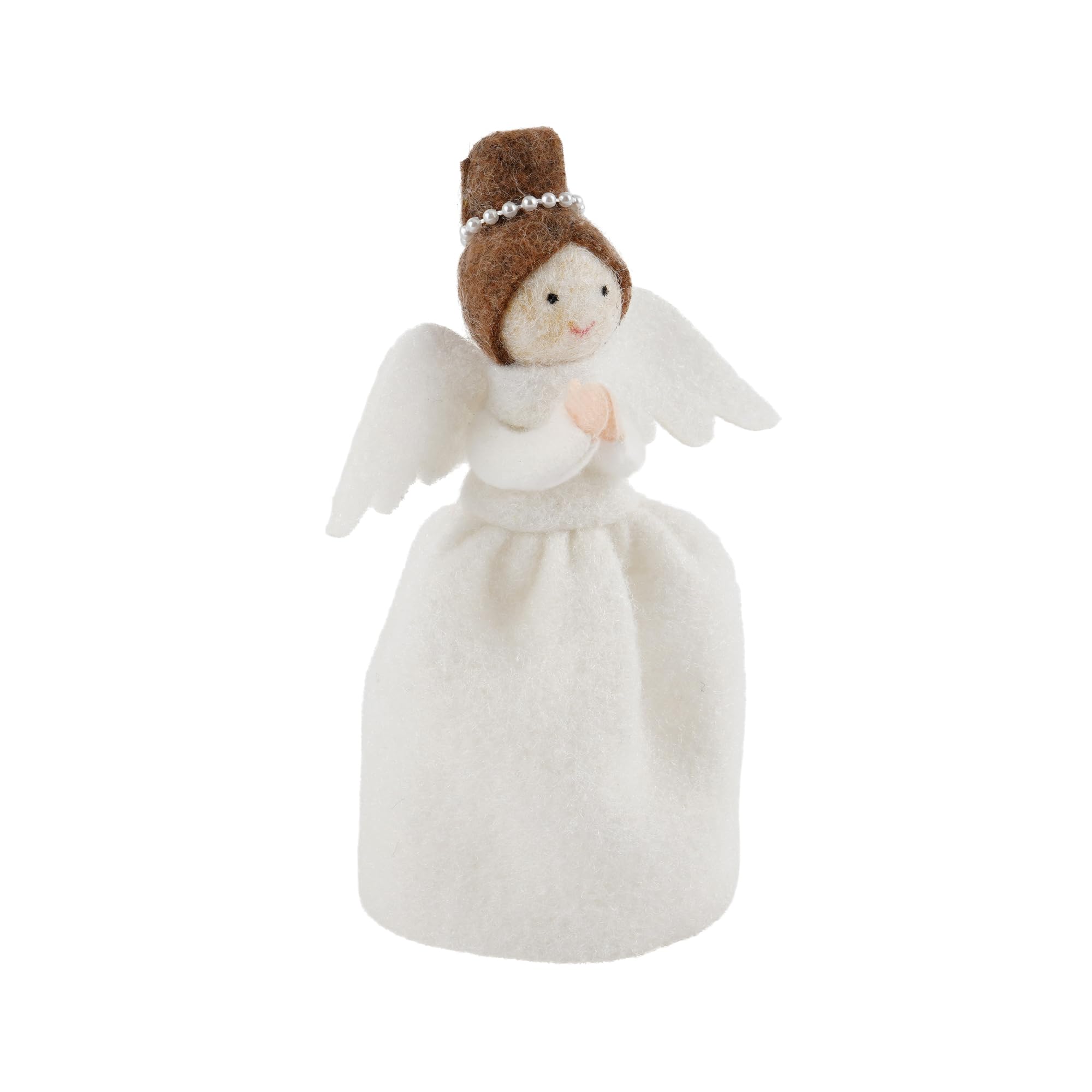 CGB Giftware | Christmas Felt Dark Haired Angel Tree Topper | Festive Decor | Christmas Decoration | Seasonal | GB08719