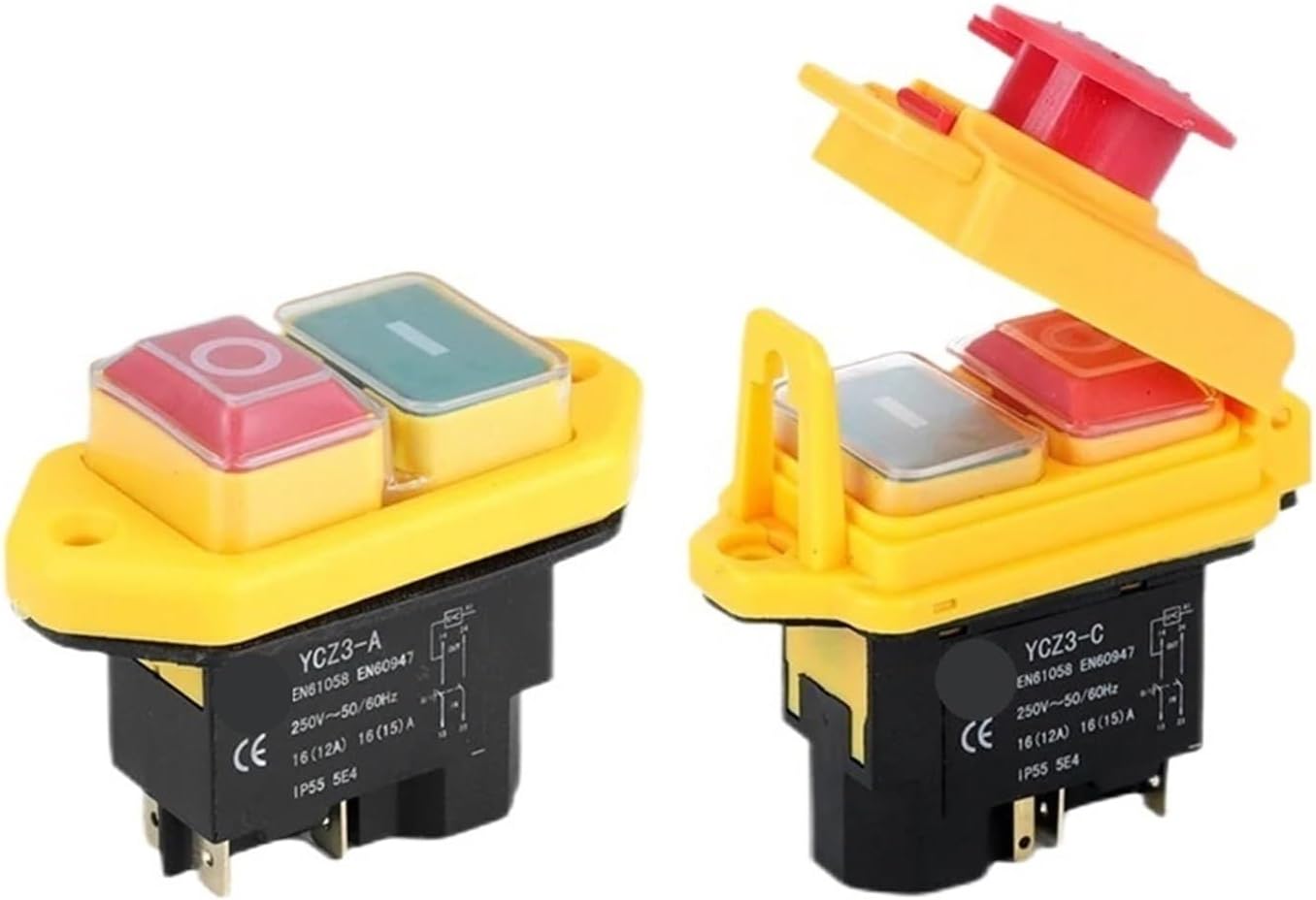 1pcs Electromagnetic Push Button Switch Magnetic Slicer Undervoltage Protection Power Start KLD 220V(YCZ2-B01 8A)