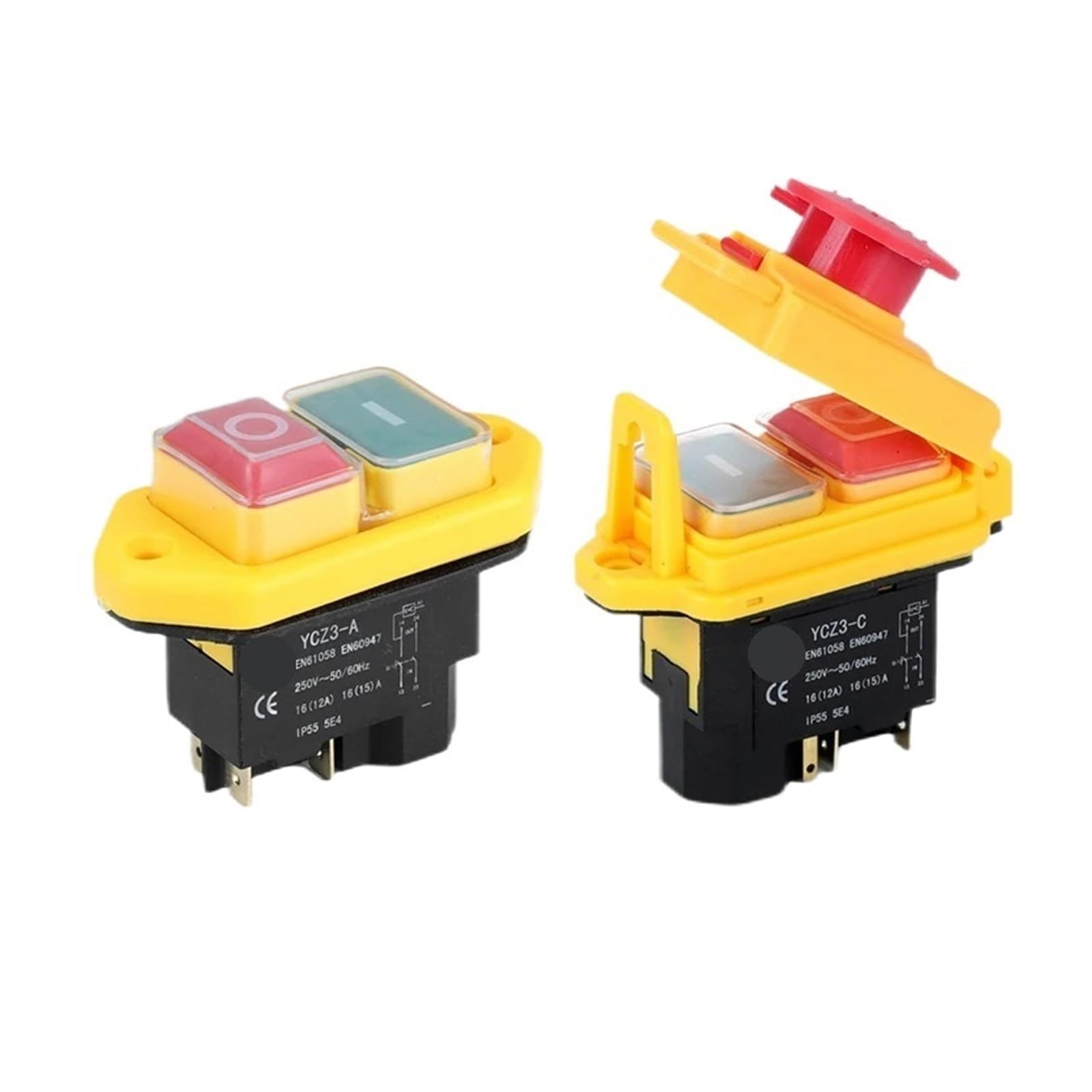 YWZVBSDCS 1pcs Electromagnetic Push Button Switch Magnetic Slicer Undervoltage Protection Power Start KLD 220V(YCZ2-B01 8A)
